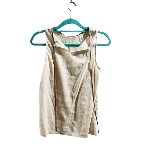 brunello cucinelli silk bend top with chain cream color size medium - Picture 4 of 11
